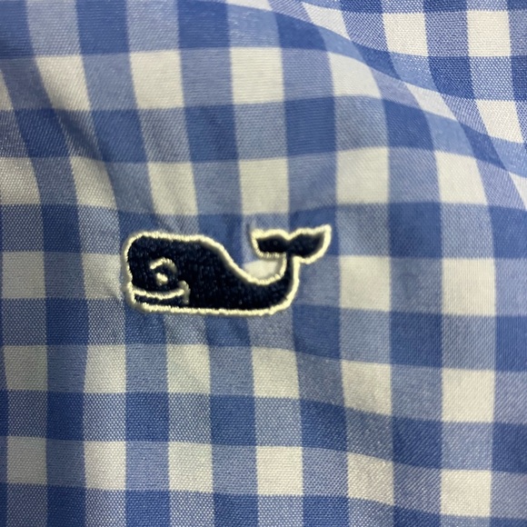 Vineyard Vines Classic Performance Classic Whale Shirt Blue & White Checkered XL - Picture 6 of 6
